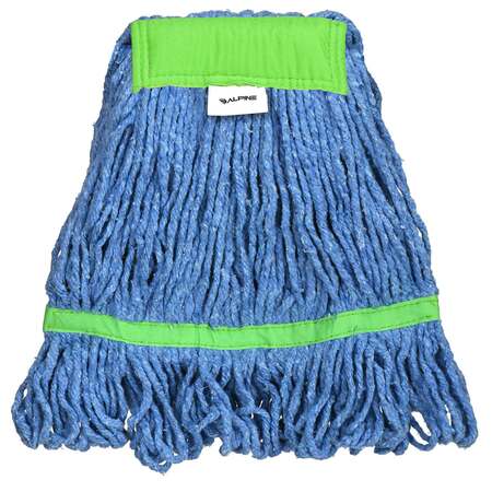 ALPINE INDUSTRIES 5in Head and Tail Bands Blue Loop End 24oz Cotton Mop Head, Green ALP302-02-5G
